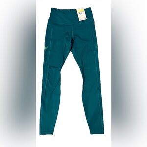 Nike Fast Dri-FIT 7/8 Leggings Small Turquoise Lime Logo Athletic NWT Gym Yoga